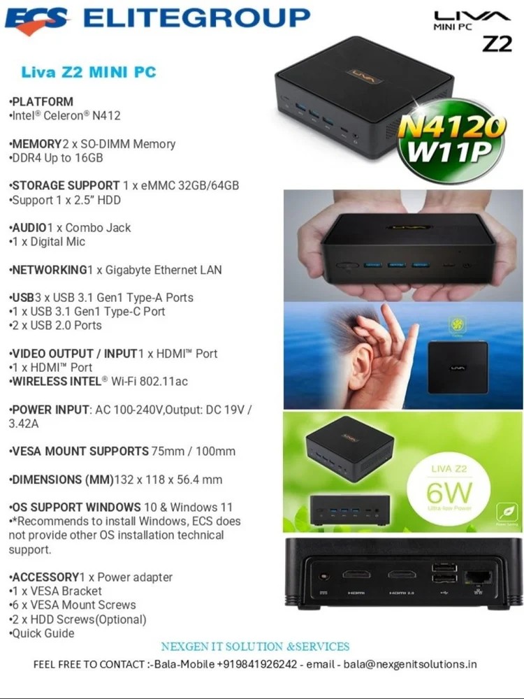 ECS Elitegroup LIVA Z2